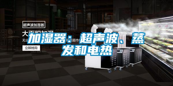 加濕器：超聲波、蒸發和電熱