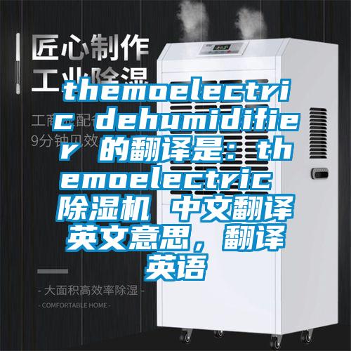 themoelectric dehumidifier 的翻譯是：themoelectric 除濕機(jī) 中文翻譯英文意思，翻譯英語